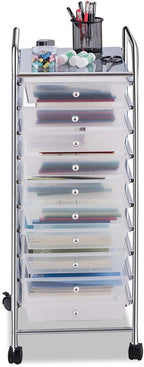 Giantex 10 Drawer Rolling Storage Cart Scrapbook Paper Office School Organizer - Image 9