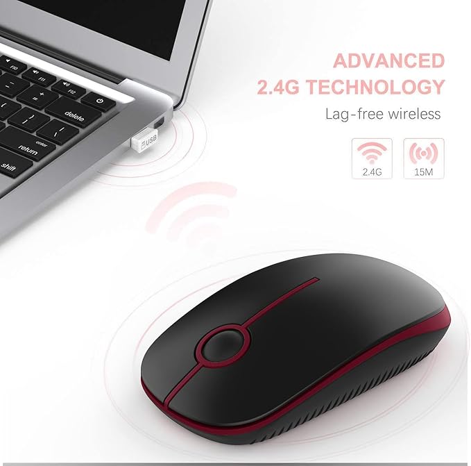 VssoPlor Wireless Mouse, 2.4G Slim Portable Quiet Computer Mice - Image 2