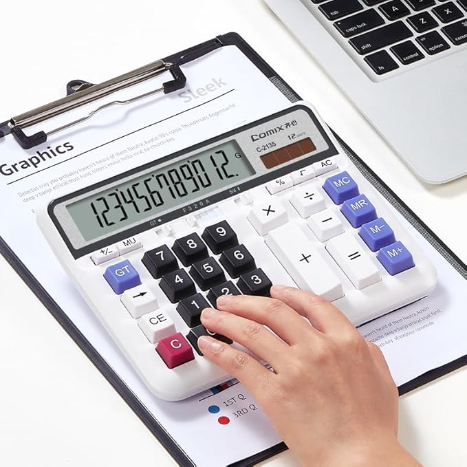 Comix Desktop Calculator Solar Battery Dual Power - Image 9