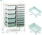 HAPPYGRILL 15-Drawer Rolling Cart, Storage Carts - Image 7