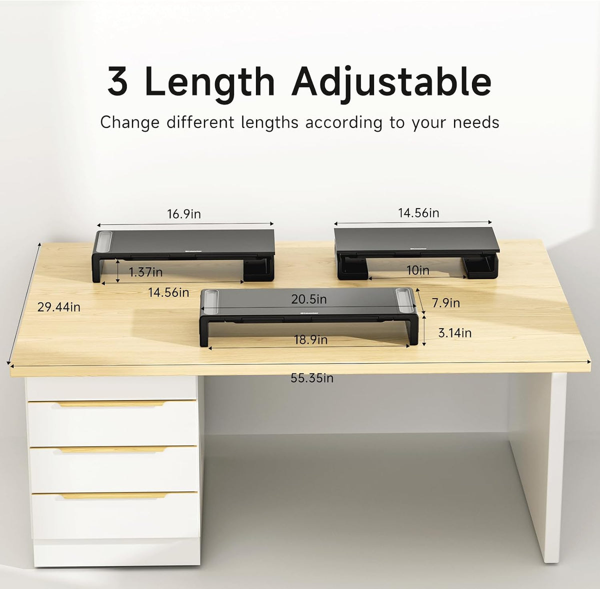 OImatser Monitor Stand Riser with USB 3.0 Hub & Type-C Port, Foldable Adj...