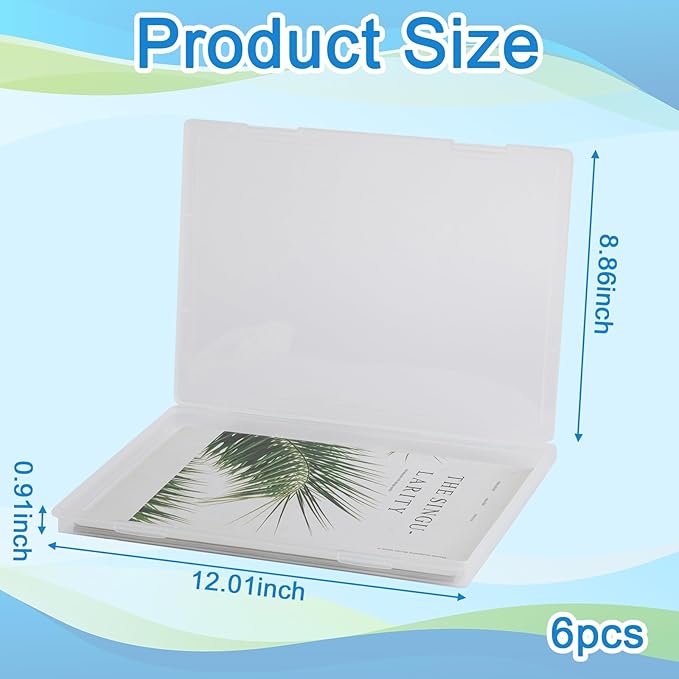 6 Pcs Photo Storage Box, 8x10 Inches Clear Scrapbook Paper and Photo Organizer - Image 2