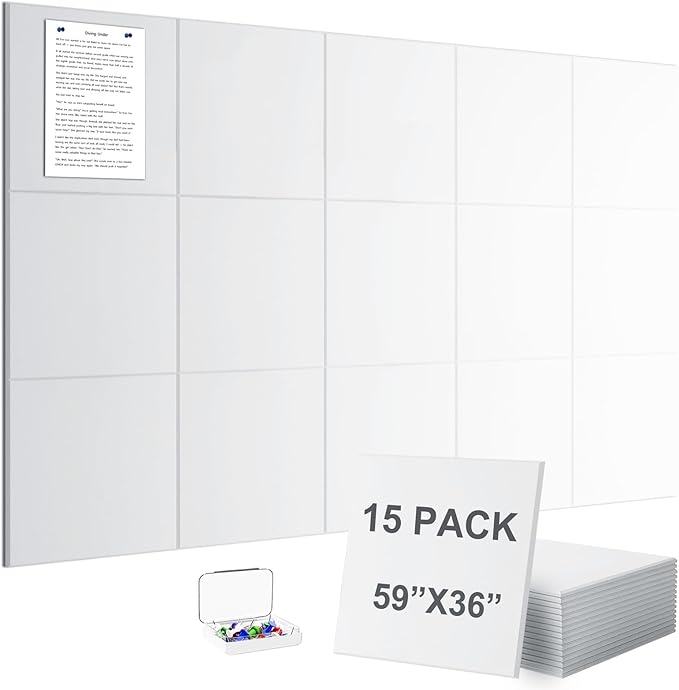 G Gamit Large Felt Wall Tiles Bulletin Board 59”x36”, Large Cork Board by GGAMIT