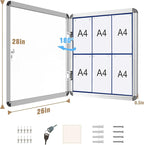 Mifuro 28"x26" Enclosed Bulletin Board, Lockable Weather-Resistant Aluminum - Image 5