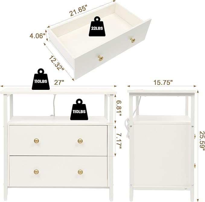 Edbuosy 27 inch Wide Night Stand - Image 3
