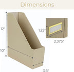 BLU MONACO | Set of 6 Foldable Taupe Magazine File Holders - Image 7