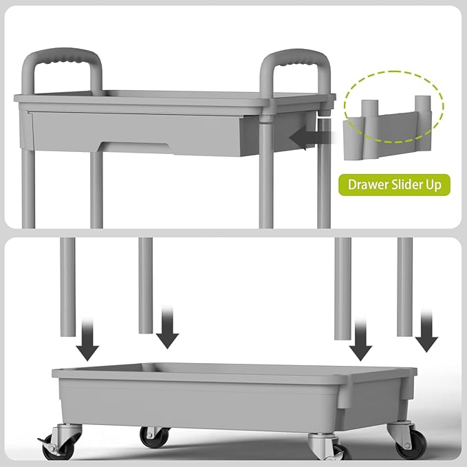 Sorgion 3 Tier Rolling Cart Organizer, Laundry Room Bathroom Organizers and - Image 5
