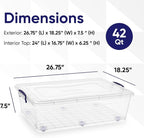 Superio Storage Bins with Lids, Stackable Totes, BPA Free, Odor Free, Organizer - Image 2