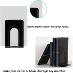 Book Ends, Heavy Duty Bookends to Hold Books, Metal Bookends | Book Ends for Home Office Decorative, Black 6.5 x 5 x 5.7 in, 7 Pair/ 14Piece
