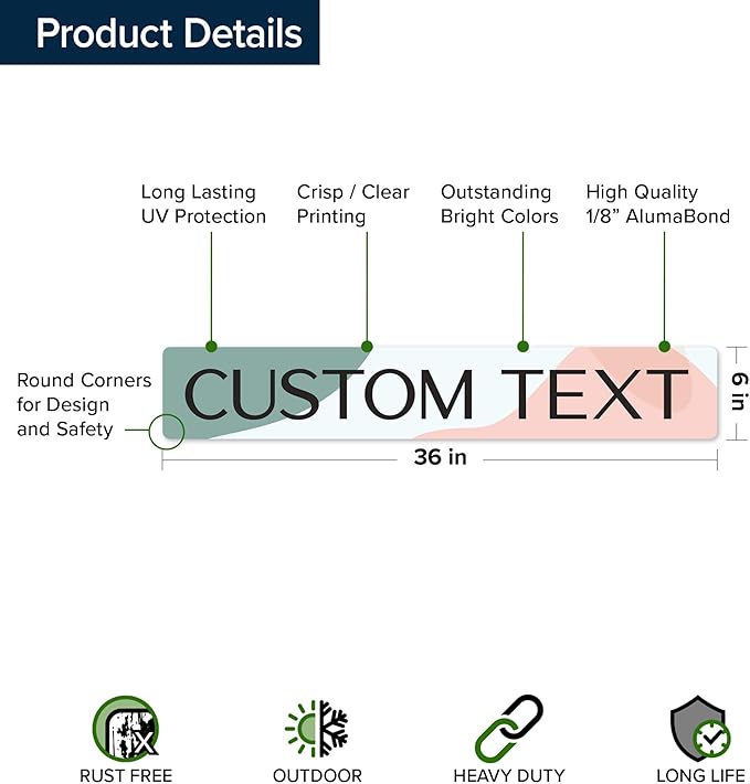 Custom Sign, Custom Street Sign, 11 Font Colors, 13 Font Styles, 4 Hole Options - Image 6