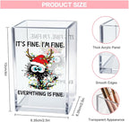 Vgrti It's Fine I'm Fine Acrylic Cosmetic Pencil Pen Holder Cup, Funny Black - Image 2
