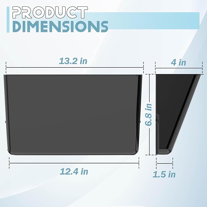 MINDEPOT 6 Pockets Acrylic Wall File Organizer, Plastic Hanging Wall File Holder - Image 6