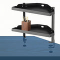 Yuxh Clamp On Desk Corner Shelf 2 Tier Cilp Under Table Corner Organizer by Yuxh
