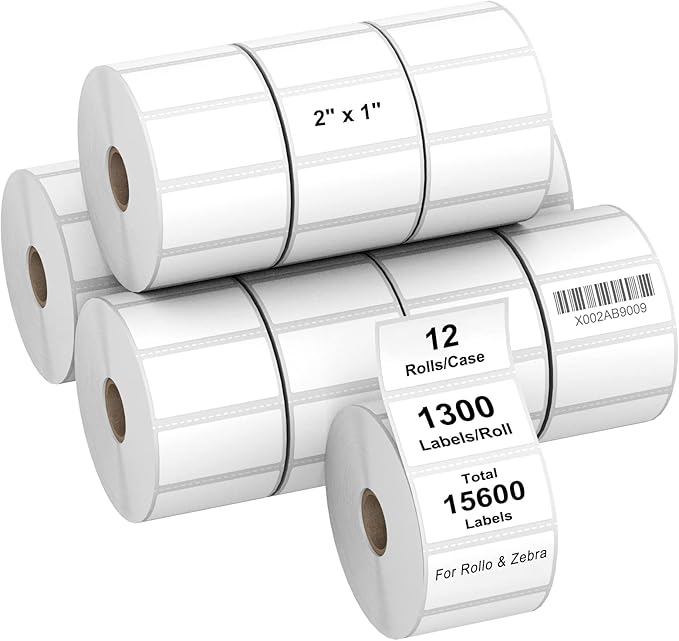 AveneMark 12 Rolls 2" x 1" Direct Thermal Labels by AveneMark