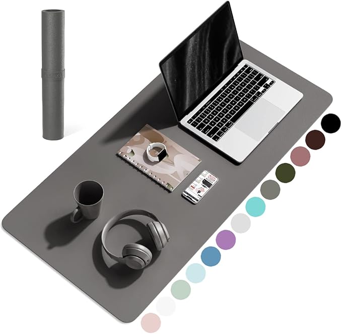 YSAGi Non-Slip Leather Desk Pad, Waterproof Laptop Computer Desk Keyboard Mat by YSAGi