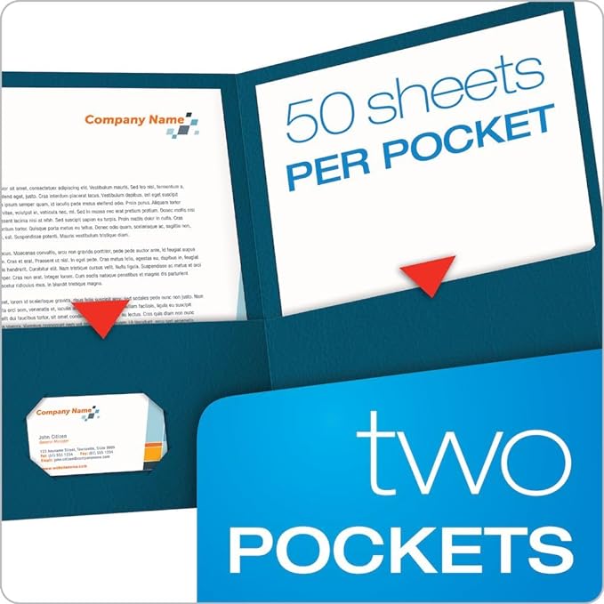 Oxford Twin-Pocket Folders, Textured Paper, Letter Size, Holds 100 Sheets - Image 2