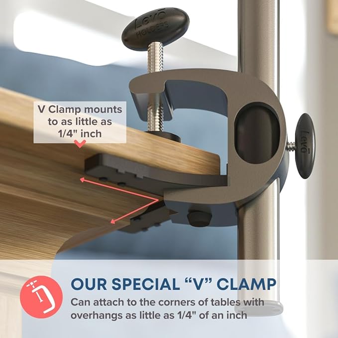 LEVO G2 Clamp on Tablet Holder for Desk: iPad Holder Stand, Kindle Holder - Image 6