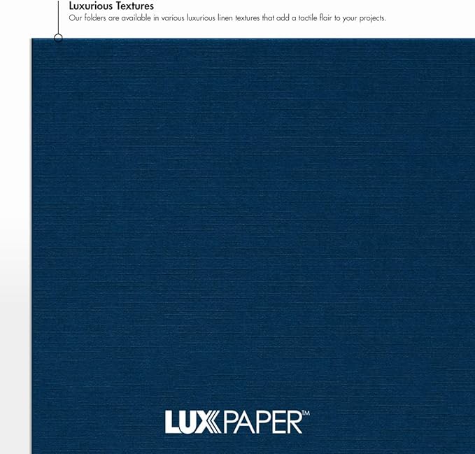LUXPaper 9.5" x 12" Certificate Holders | Nautical Blue Linen | 100lb. Cover | - Image 6