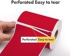 HOUSELABELS 4" x 6" Red Shipping Labels on 1" Core Compatible - Image 6