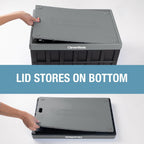 clevermade collapsible storage bins with lids, 46l 3, close-up detail