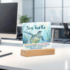 Sea Turtle Decor Desk Acrylic Sign 4x4 inch, Turtle Gifts - Image 4