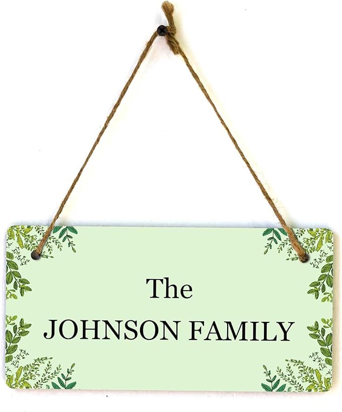 Signs ByLITA Greenery Wreath Personalized Hanging Wall or Door Sign | Custom - Image 9