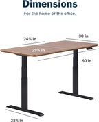 Vari Classic Electric Standing Desk – 60x30 – Walnut/Black