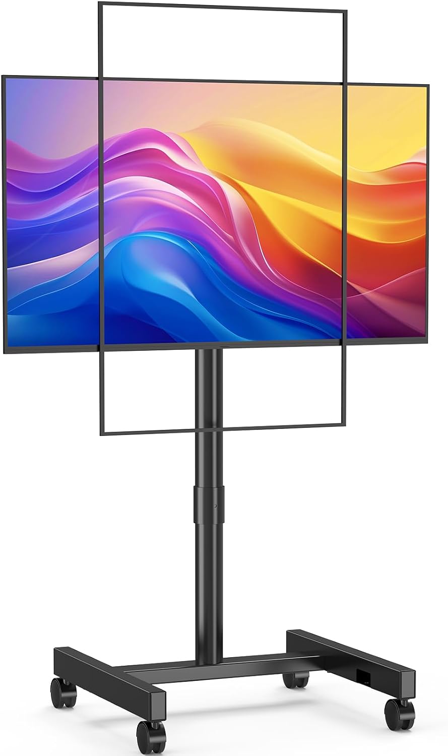 Rolling TV Stand for 13-65 Inch TVs/Screens, Sturdy 50mm Support Pole
