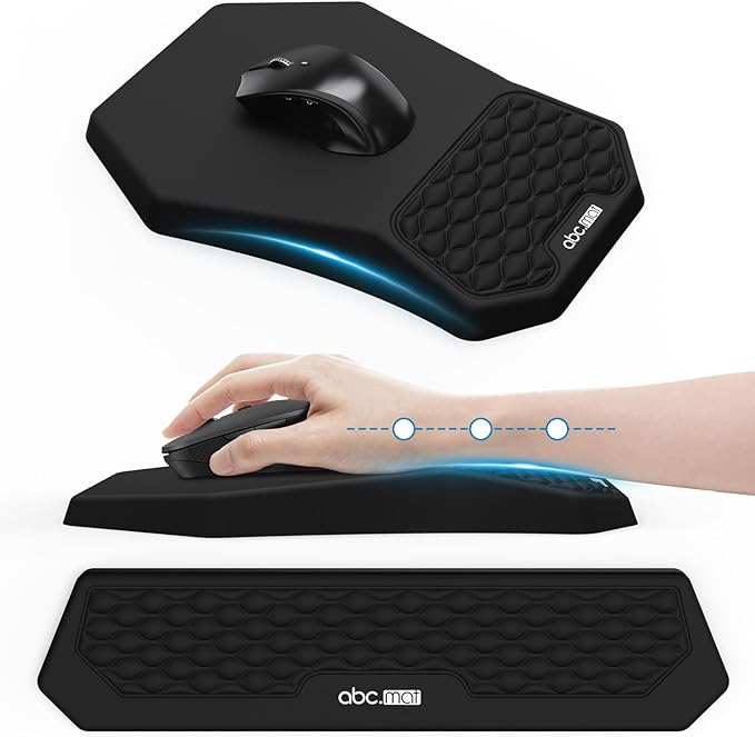 Ergonomic Mouse Pad and Keyboard Wrist Rest Support Set, Massage Design Mousepad - Image 8