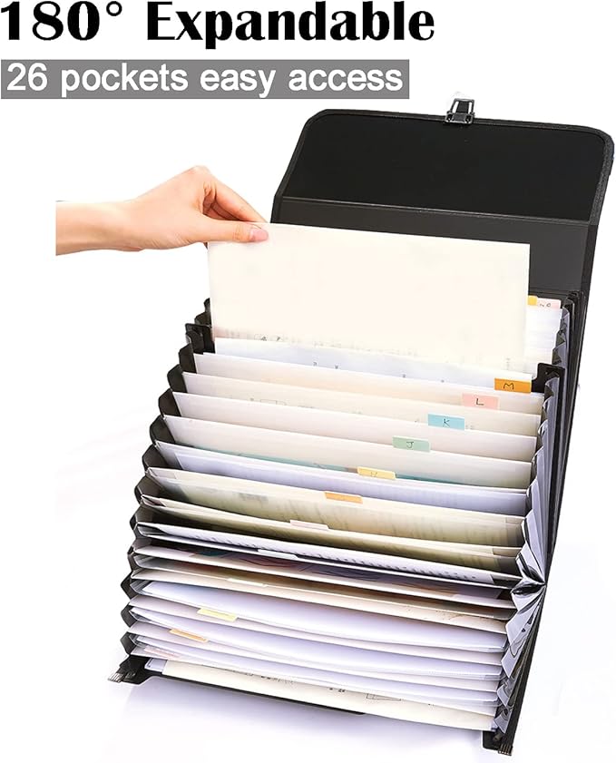 2 Pack 25 Pockets Letter Size/A4 Accordion File Organizer - Image 2