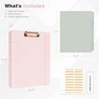 Ospelelf 3 Ring Binder with Clipboard 2 Inch Leather Binder - Image 3