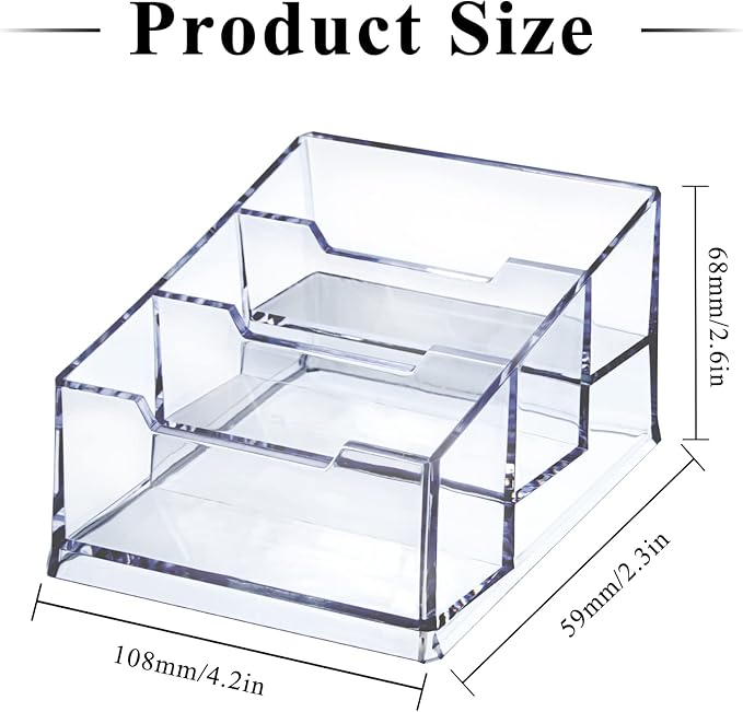 Clear Acrylic Business Card Holder, 3 Tier Premium Acrylic Clear Business Card - Image 2