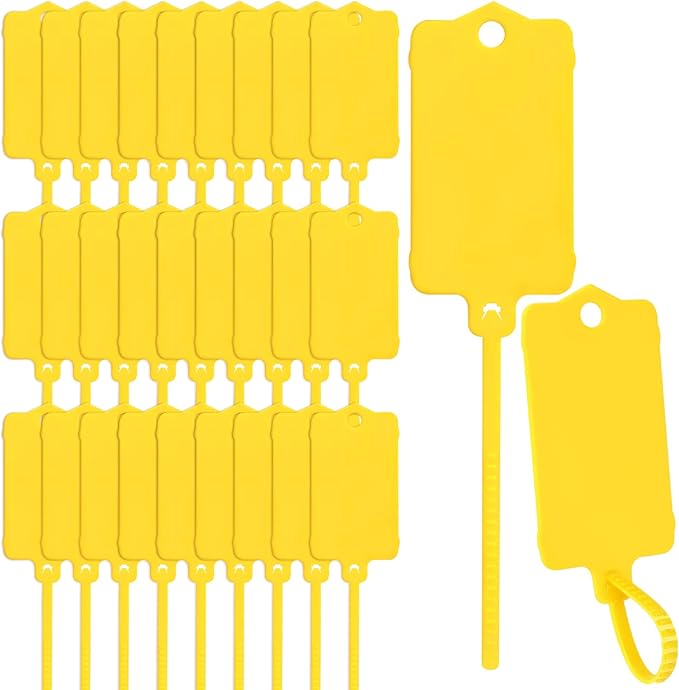 LeonBach 100 PCS Plastic Shipping Tags, 1.46" x 2.48", Waterproof Labels by LeonBach