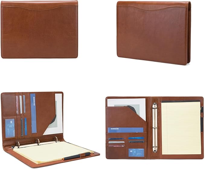 Geslun Personalized Genuine Leather 3 Ring Binder, Custom Engraved 8.5 x 11 - Image 6