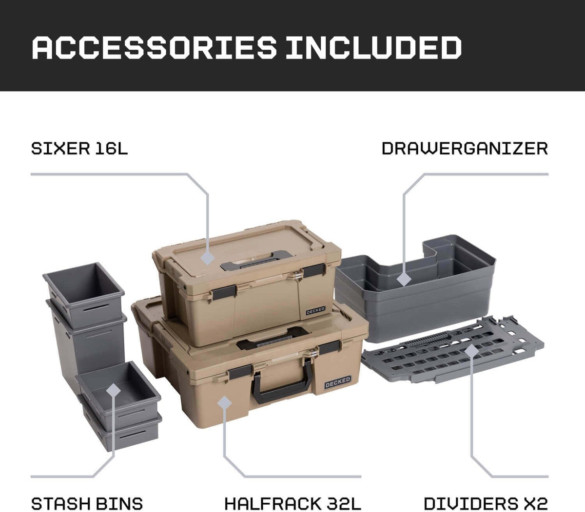 DECKED Truck Bed Storage System Includes System Accessories | Compatible with...