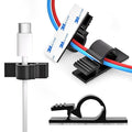 XHF 100pcs Adhesive Cable Wire Clips Black, Outdoor Cable Management Wire by XHF