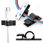 XHF 100pcs Adhesive Cable Wire Clips Black, Outdoor Cable Management Wire by XHF