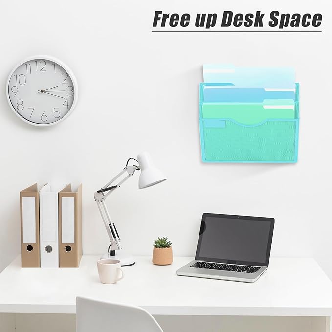 EASEPRES 3 Pocket Mesh Hanging Wall File Organizer, Wall Mounted Mail Paper - Image 3