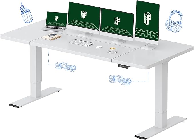FLEXISPOT 79x32 Inch Large Dual Motor Electric Standing Desk, Home Office Desk by FlexiSpot