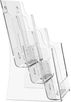 zavekia 2 Pack 3 Tier Acrylic Brochure Holder 8.5 x 11 inch, Magazine Holder - Image 2
