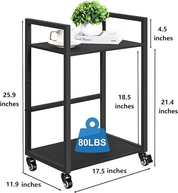 SEHERTIWY 2 Tier Computer Tower Stand, Mobile PC Tower Stand - Image 3