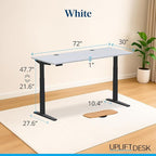 UPLIFTDESK V3 2-Leg White Laminate Wood Standing Desk – Adjustable Height - Image 2