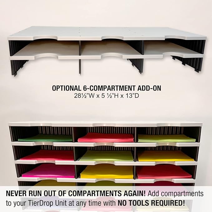 Desktop Organizer 12 Letter Tray Sorter Plus Riser Storage Base & 3 Supply - Image 5
