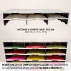 Desktop Organizer 12 Letter Tray Sorter Plus Riser Storage Base & 3 Supply - Image 5
