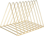 Sooyee 9 Slot Gold Magazine Holder, Desktop File Sorter Organizer Triangle - Image 5