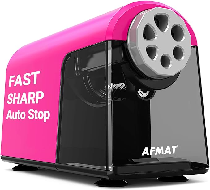 AFMAT PSX2 Electric Pencil Sharpener Heavy Duty, 6 Holes, Auto Stop Pencil by AFMAT