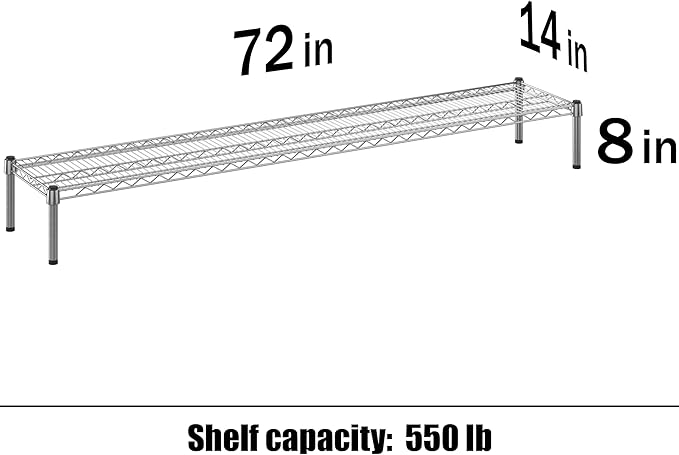Regal Altair 14" Deep x 72" Wide x 8" Height 1-Tier Wire Shelving Kit | NSF - Image 3