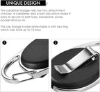 Retractable Badge Holder with Carabiner Reel Clip and Key Ring - Image 4