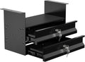 POCHAR Under Desk 2-Tier Drawer with Lock, Steel Slide Out Storage Drawer | Under Table Dual Tier Secure Drawer with Cable Management, Undermount Drawer Storage Organizer for Standing Desk, Workstation