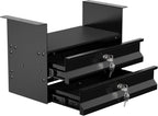 POCHAR Under Desk 2-Tier Drawer with Lock, Steel Slide Out Storage Drawer | Under Table Dual Tier Secure Drawer with Cable Management, Undermount Drawer Storage Organizer for Standing Desk, Workstation
